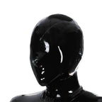 Black Full Face Latex Hood Mask – Nose Opening Only