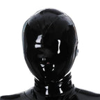 Black Full Face Latex Hood Mask – Nose Opening Only