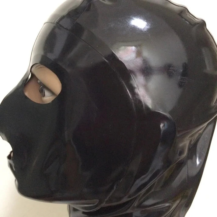 Black Latex Hood – Beginner-Friendly BDSM Design