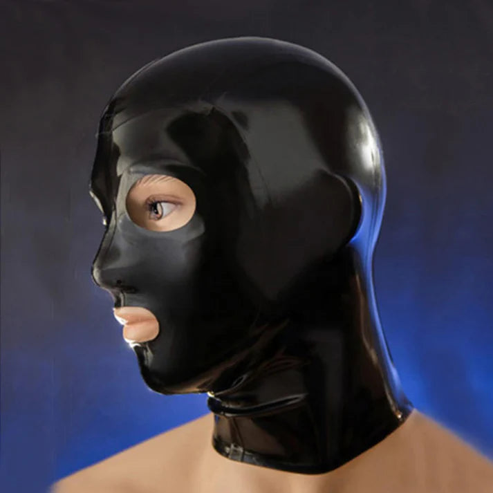 Black Latex Hood – Beginner-Friendly BDSM Design