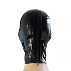 Black Latex Mask – Open Eyes & Mouth for Intimate Play