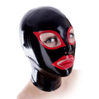Black Latex Mask – Red-Trimmed Eye & Mouth Cut-Outs