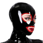 Black Latex Mask – Red-Trimmed Eye & Mouth Cut-Outs