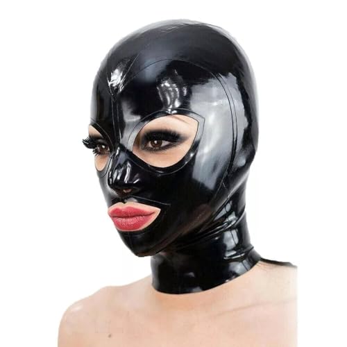 Black Stretch Latex Hood – Open Eyes & Mouth