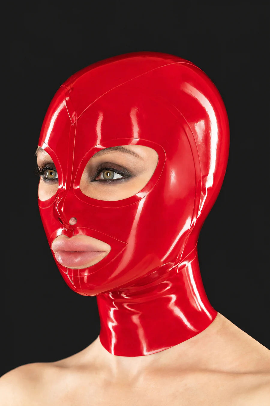 Latex Hood– Trimmed Eye & Lip Openings