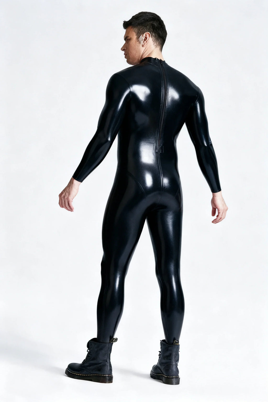 Standard Back Zip Latex Catsuit For Men