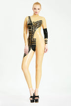 Translucent Natural 'Afro-Zebro' Latex Catsuit