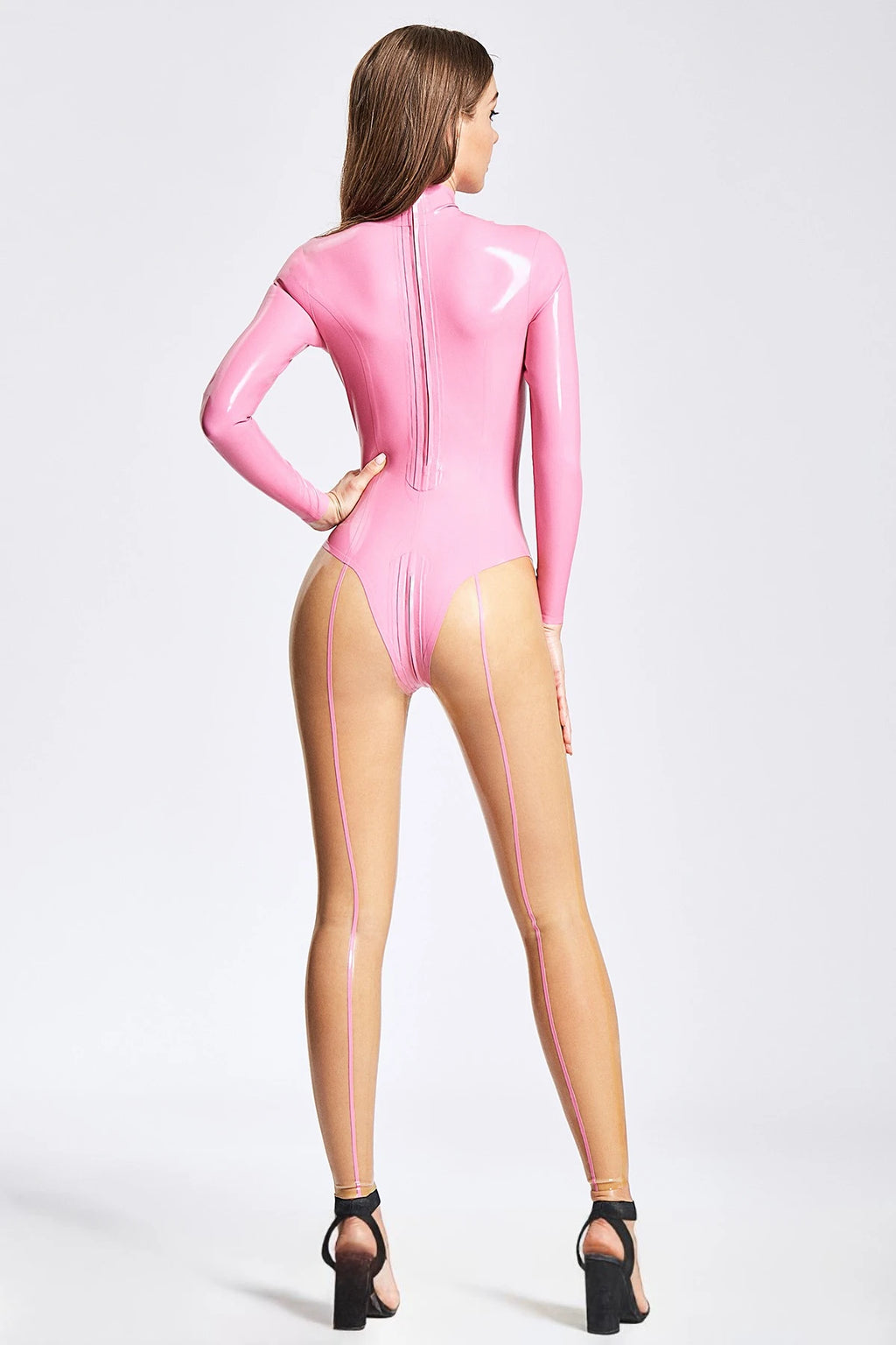 Back-seamed Leotard Style Latex Catsuit