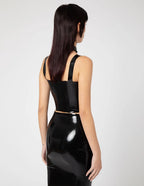 Black 1.0 mm Latex Corset with Satin Drawstring