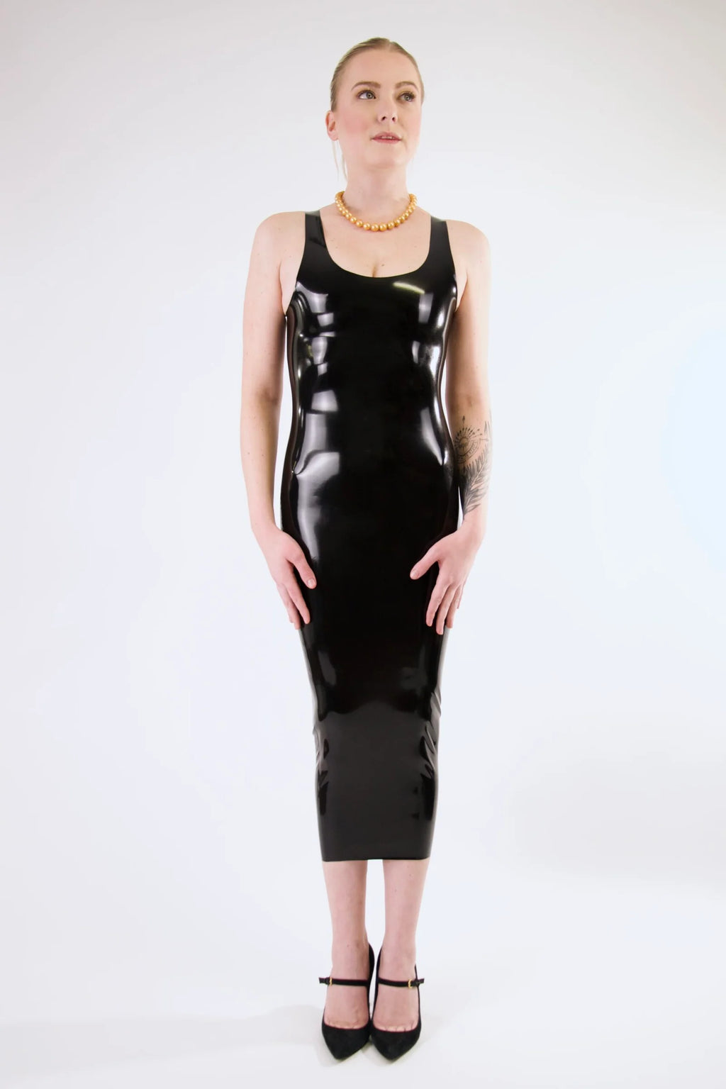 Black Classic Long Latex Dress