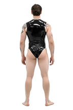 Black Latex Bodysuit for Men — Front Zip, Form-Fitting