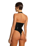 Black Latex Halter-Neck Bodysuit
