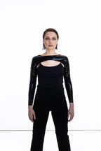 Black Long Sleeve Latex Top