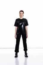 Black Oversized Latex T-Shirt