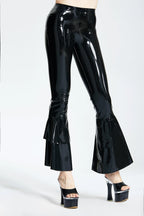 Black Flared=Latex Legs Pants