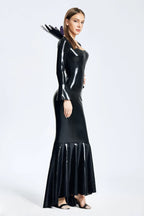Black Long-sleeved Witchery Latex Dress