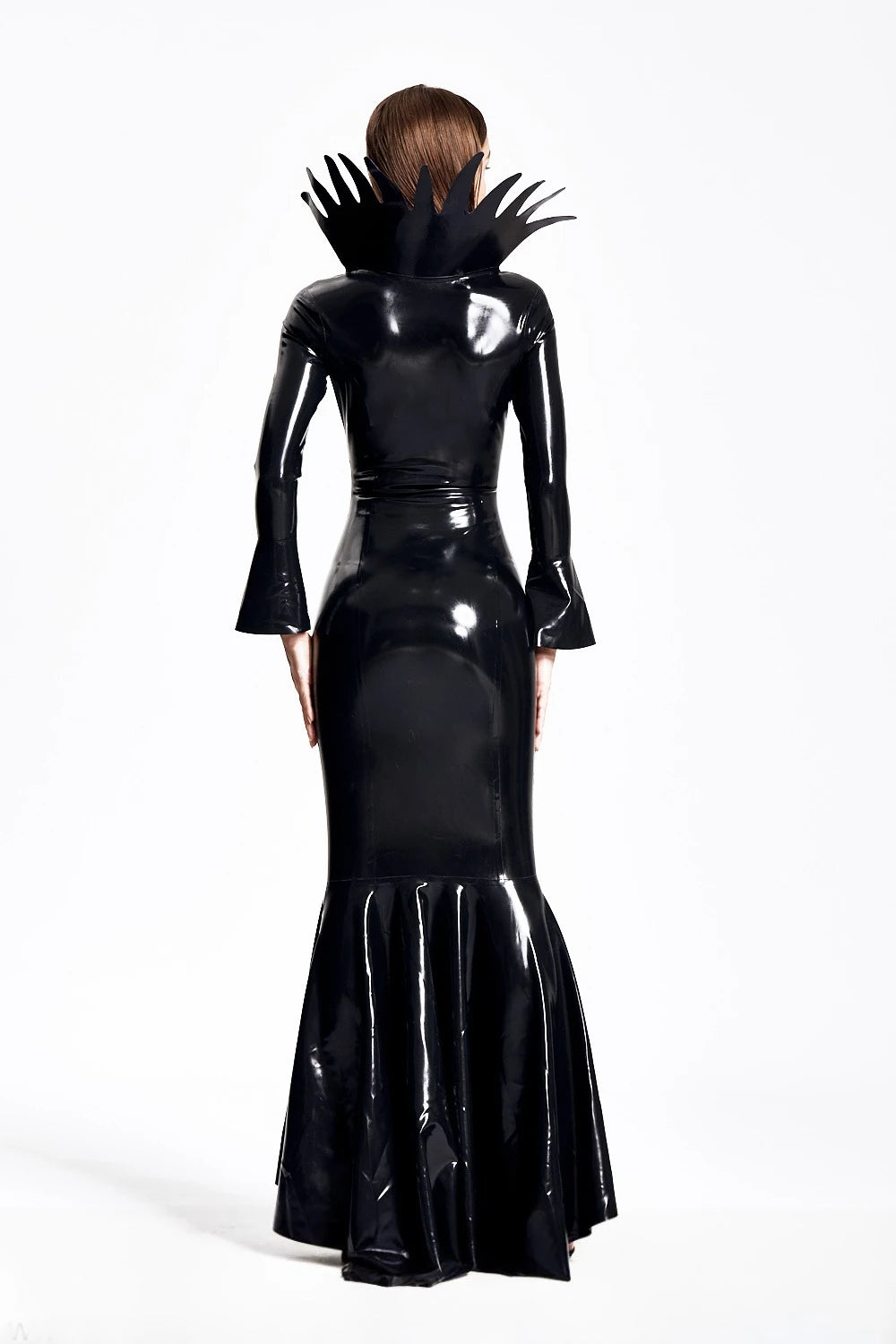 Black Long-sleeved Witchery Latex Dress