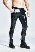 Black Male Latex Basic Slim Cut Stretch Jeans