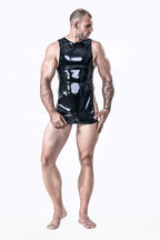Black Male Latex Bib Top Apron