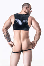 Black Male Latex Bib Top Apron