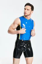 Black Male Codpiece Cycling Latex Shorts