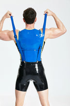 Black Male Codpiece Cycling Latex Shorts