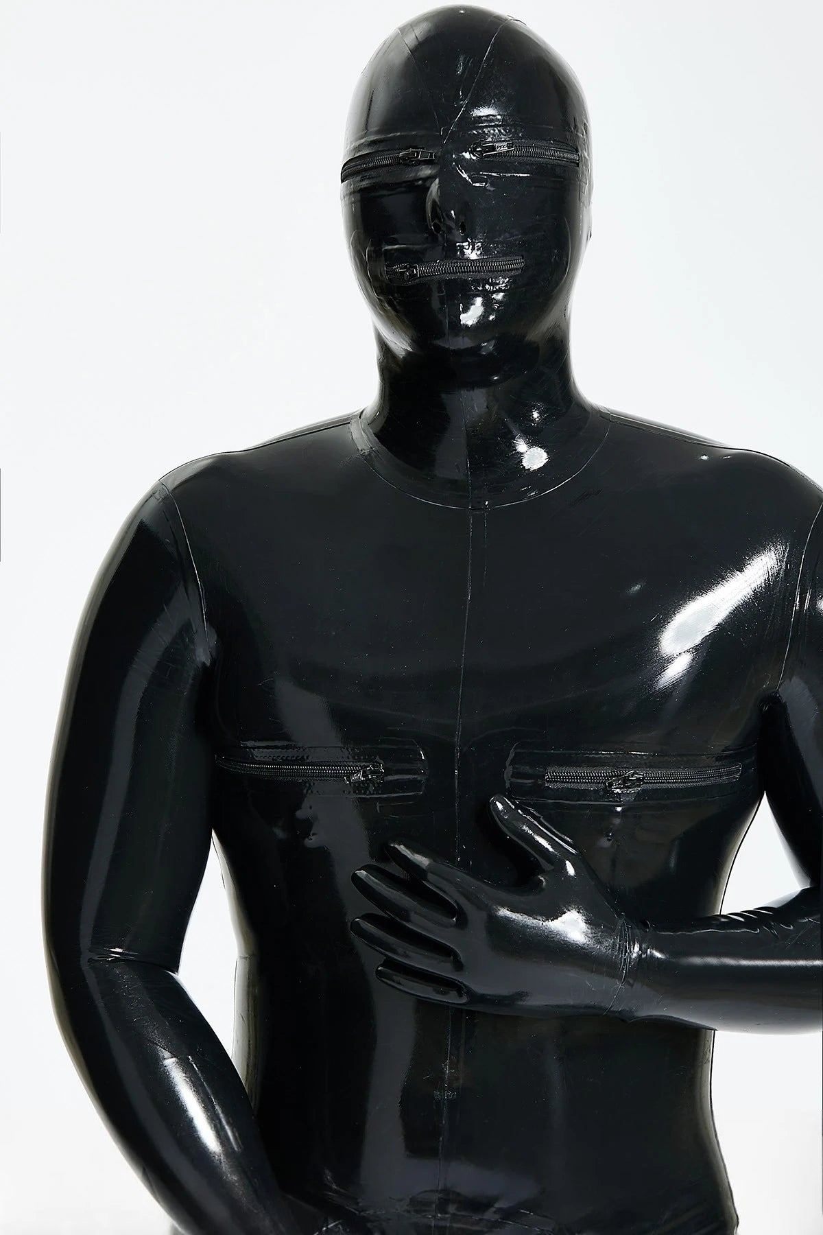 Black Male 'Hammam' Total Body Latex Catsuit With Sheath