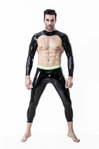 Black Male Neck Entry Long-Sleeved Shoulder Latex Strap