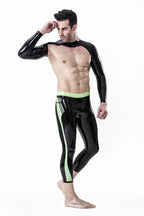 Black Male Neck Entry Long-Sleeved Shoulder Latex Strap