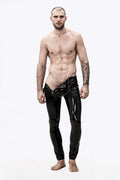 Black Male 'Sailor-Front' Latex Jeans