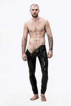 Black Male 'Sailor-Front' Latex Jeans