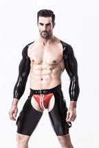 Black Male Latex Short Chaps