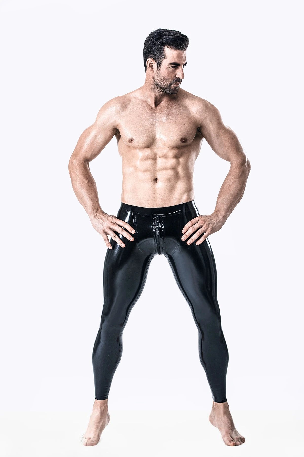 Black Male Latex Standard Leggings