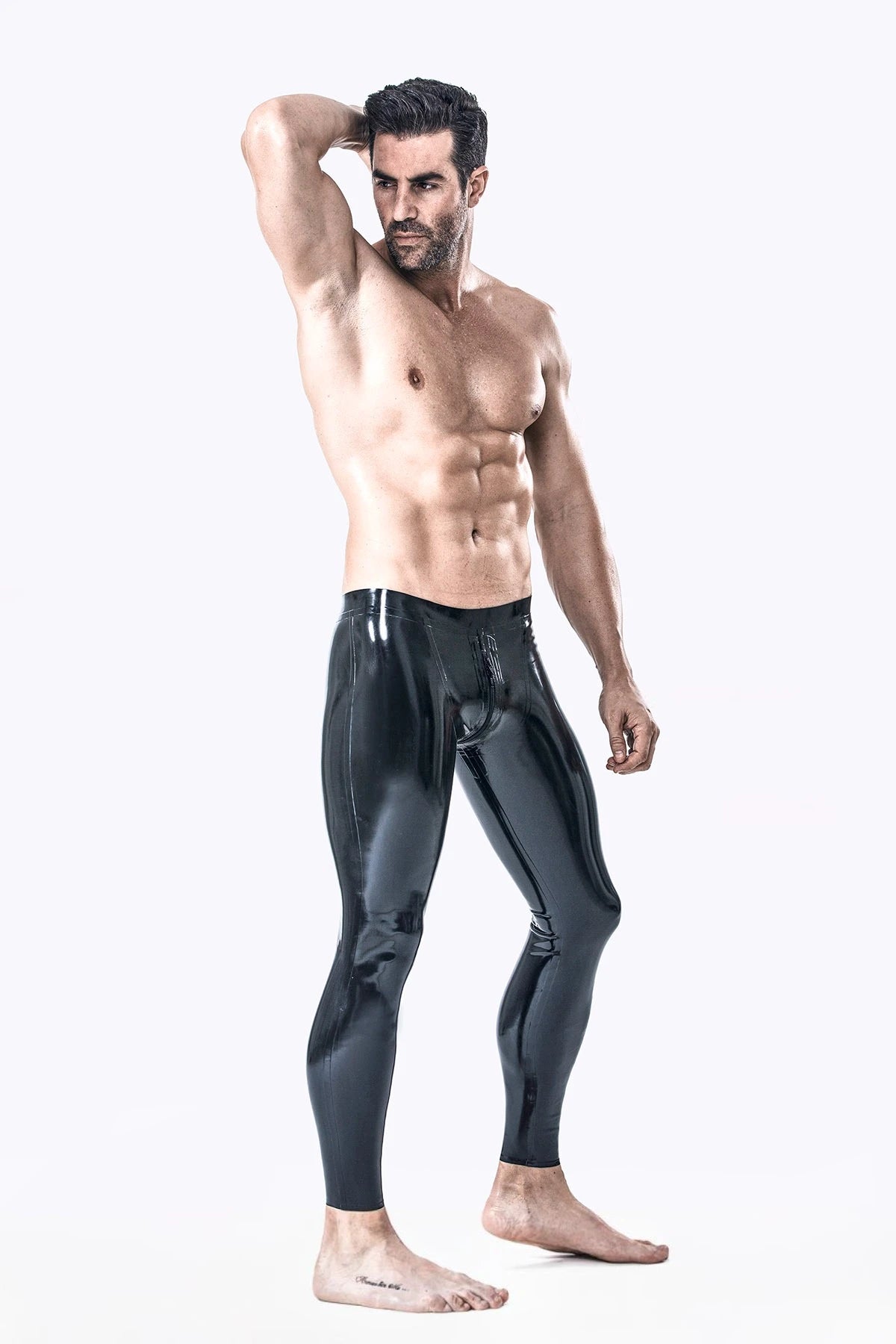 Black Male Latex Standard Leggings