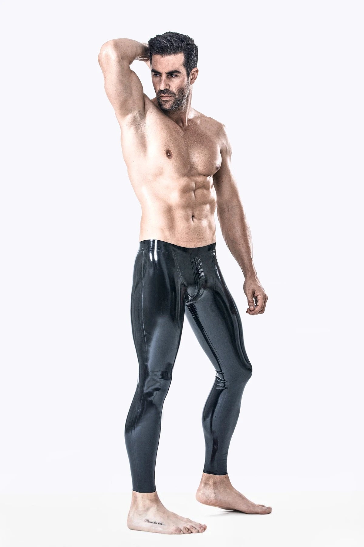 Black Male Latex Standard Leggings