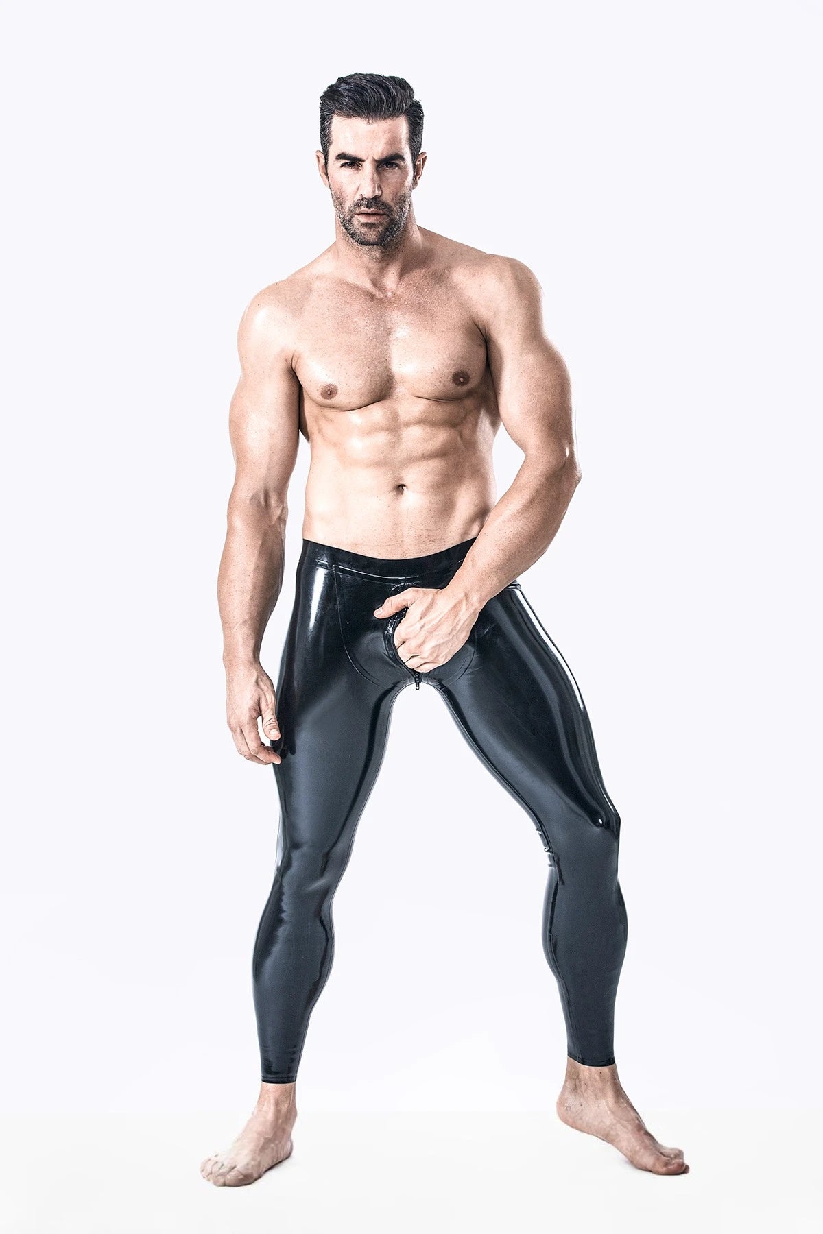 Black Male Latex Standard Leggings