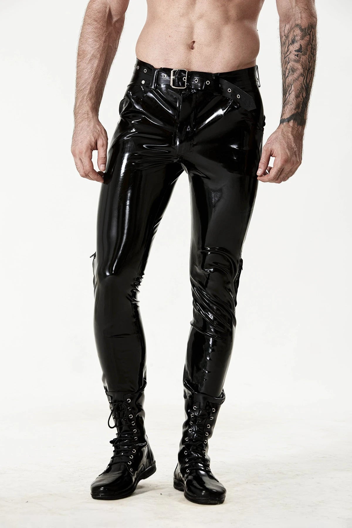 Black Male Latex Standard Levi Style Slim Cut Jeans
