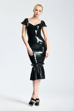 Black Mermaid Skirt Party Latex Dress