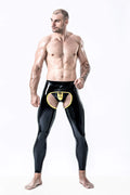 black Male 'Brave Man' Chaps Style Latex Leggings