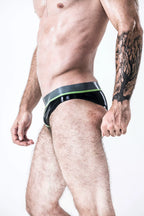 Black Male Latex Criss-Cross Briefs