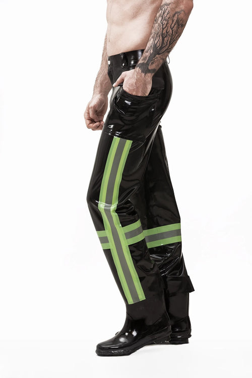 Black Male 'Emergency' Latex Uniform Pants