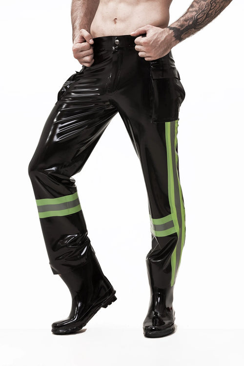 Black Male 'Emergency' Latex Uniform Pants