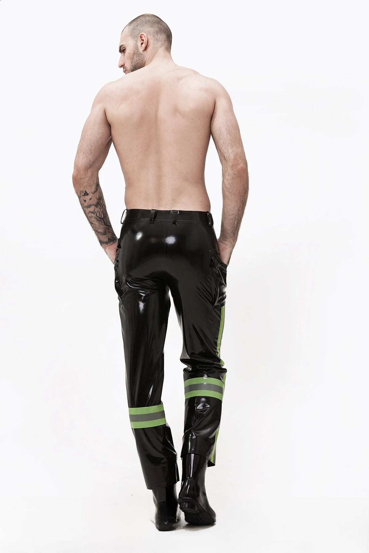 Black Male 'Emergency' Latex Uniform Pants