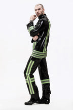 Black Male 'Rescue Service' Latex Uniform Latex Jacket