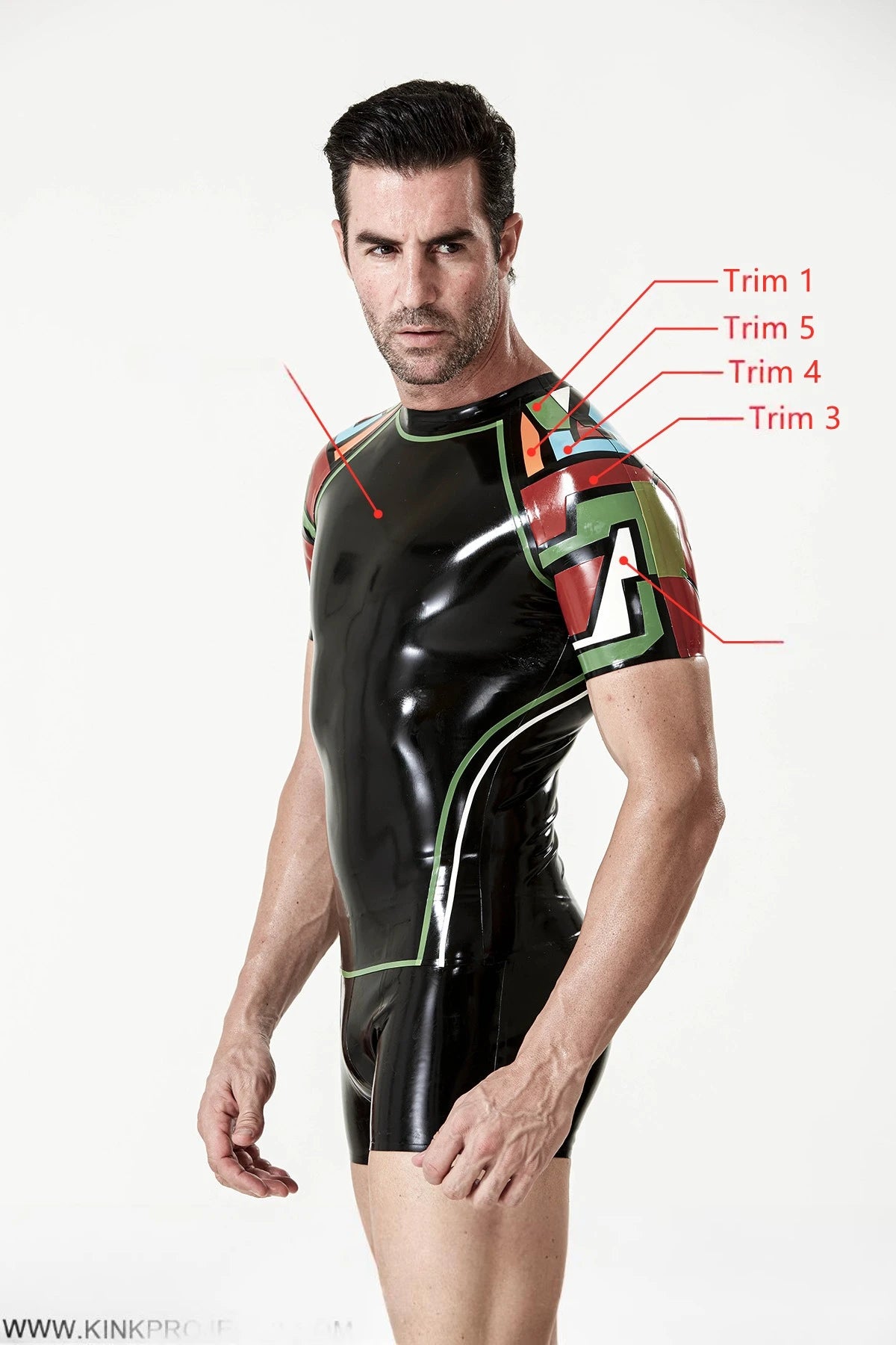 Black Male 'Mosaic' Latex T-Shirt