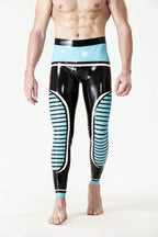 Black Male HIgh-Waisted Zipper-less Latex Leggings