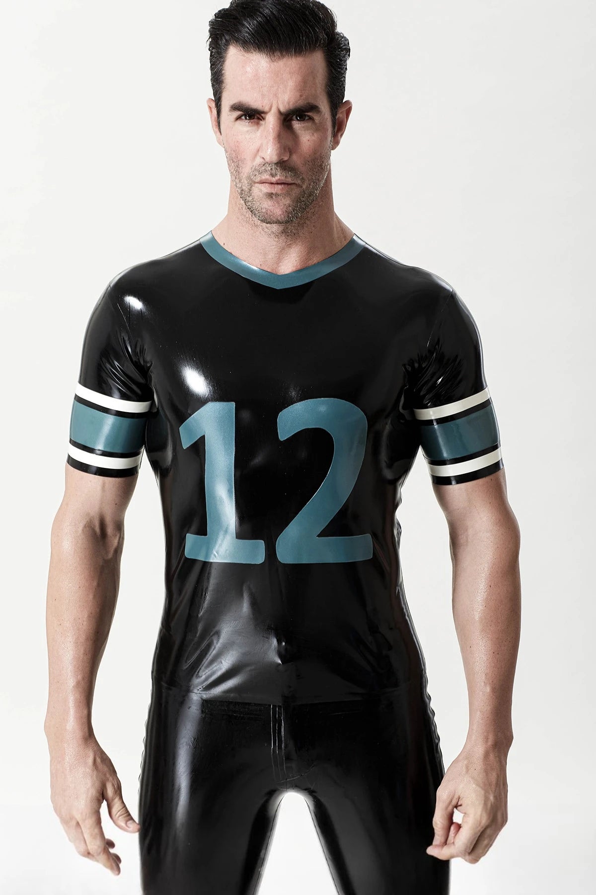 Black Male Latex Sportsman No. 12 T-Shirt