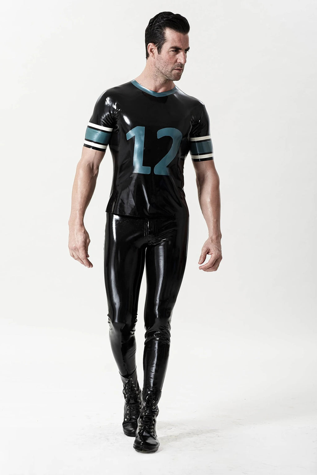 Black Male Latex Sportsman No. 12 T-Shirt