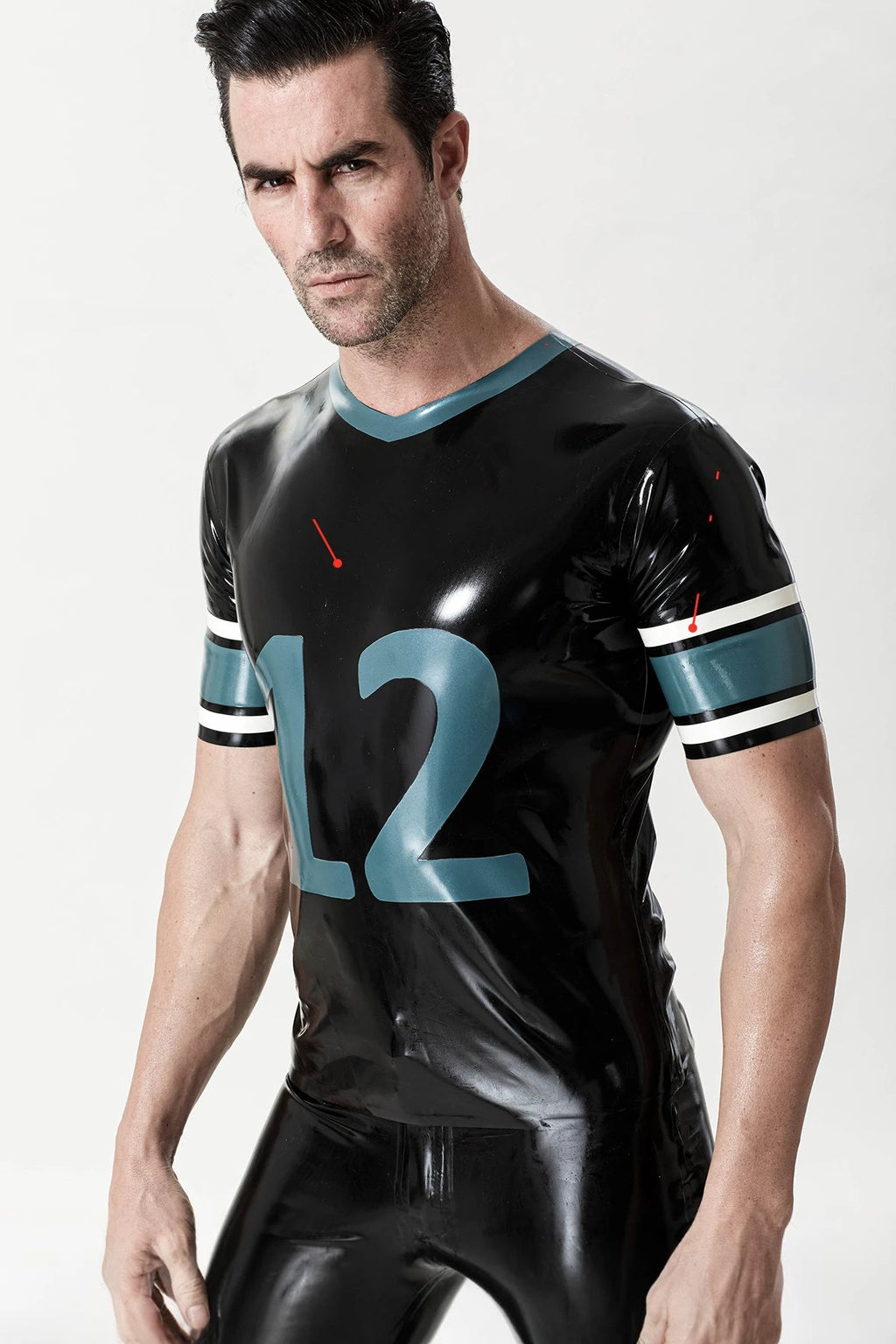 Black Male Latex Sportsman No. 12 T-Shirt