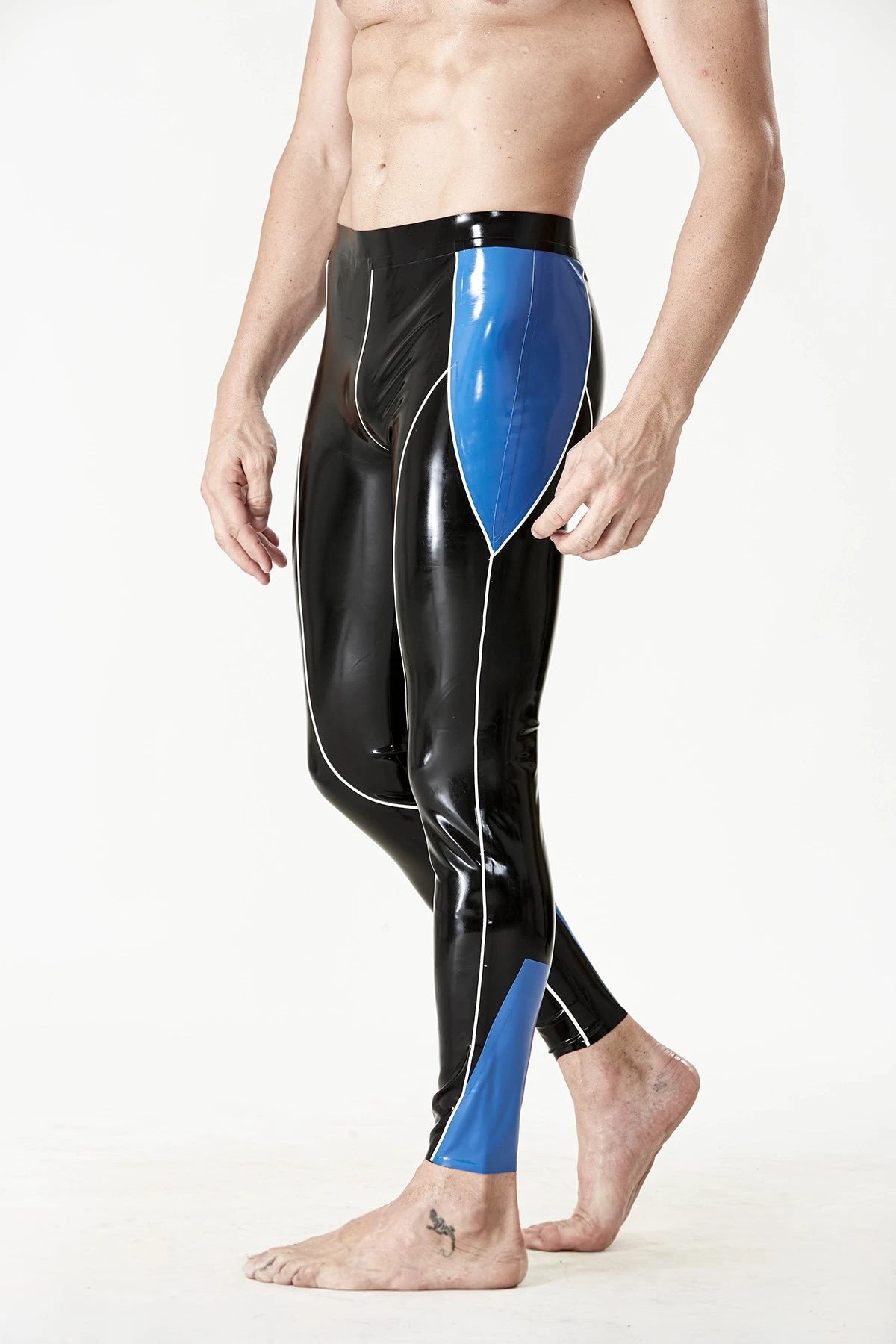 Black Male 'Hip-Hop' Zipper-less Latex Leggings
